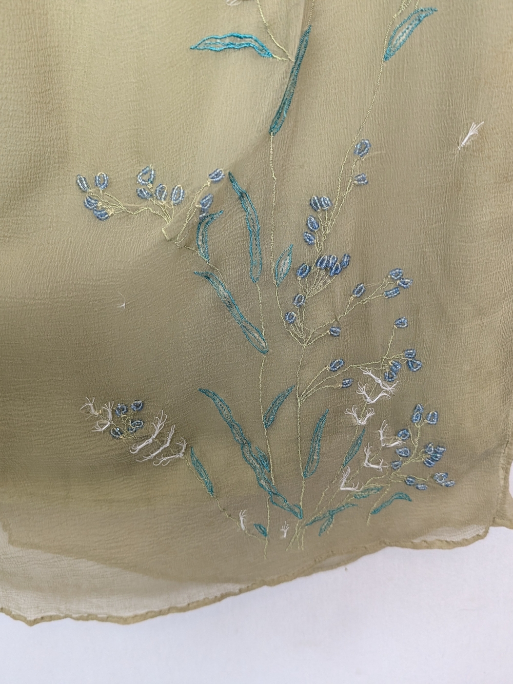 Vintage Free People Sage Embroidered Maxi Skirt - Picture 6 of 9